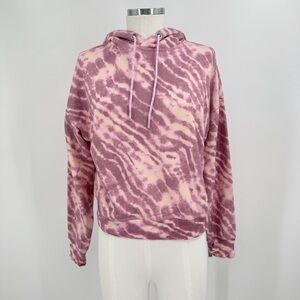 PAIGE Purple, Pink and Cream Tie-Dye Oversized Hoodie Size XS